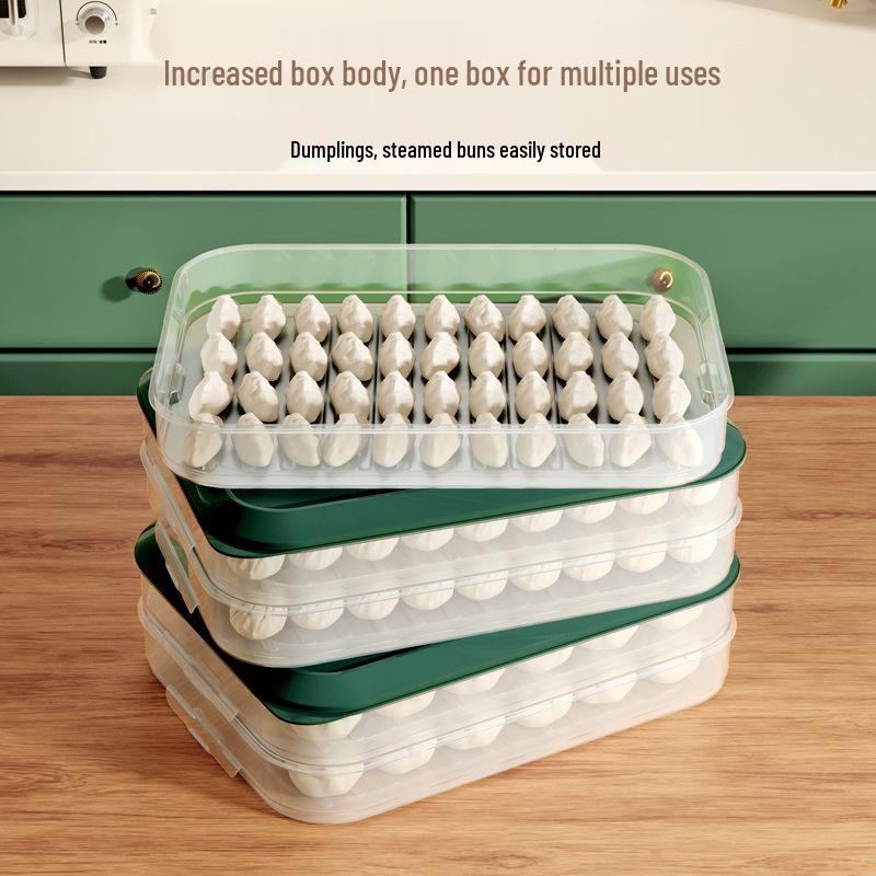 Large Capacity Multi-Layer Freezer Storage Box for Dumplings & Wontons