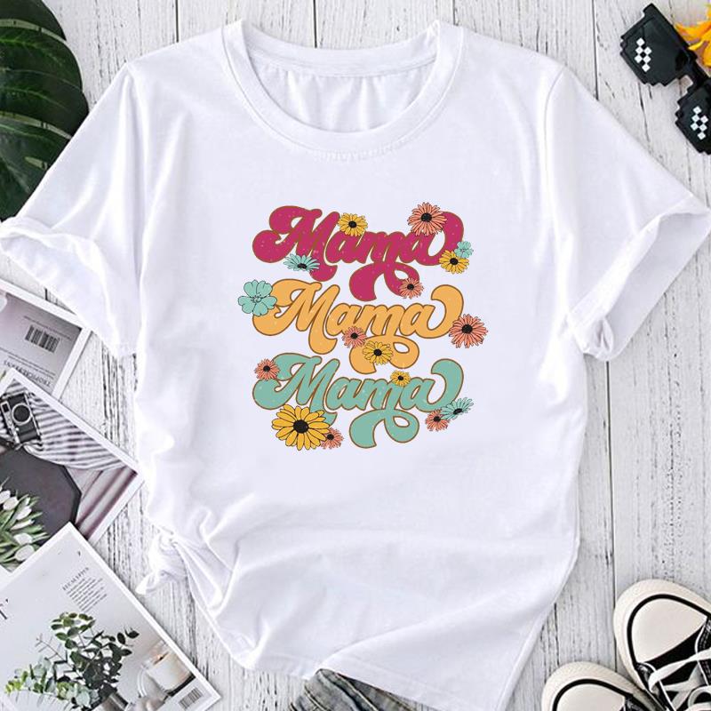 Asiatisk Størrelse-Trykt Grafisk T-skjorte Leopard Mamma Mamma Stil Trend 90-talls Uformelle Dameklær Sommertopp Damer Dame T Mote Kortermet T-skjorte