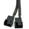 5Pcs 15-Pin Male SATA to Dual Fan 12V Sleeved Power Adapter Cable Set 11" / 27cm