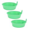 3 Pcs Feed Pan Thickened PP Plastic Round Livestock Feeder Bucket with Handle for Chicken Duck Goose