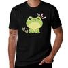Cute Frog Winking And Love Hearts Green Tshirt Vintage Style Printed Top