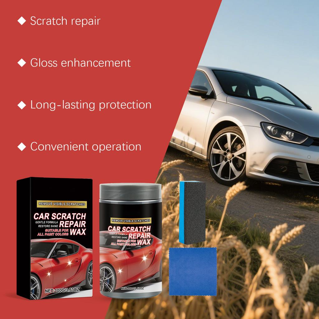Car Scratch Care Wax Kit, Car Paint Scratch Restoration, Polishing, Sanding, Paint Surface Maintenance And Care.