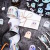 500pcs/Roll Halloween Laser Stickers Waterproof Self-Adhesive Boo Ghost Decals Roll for Envelope Journal Decor Party Supplies