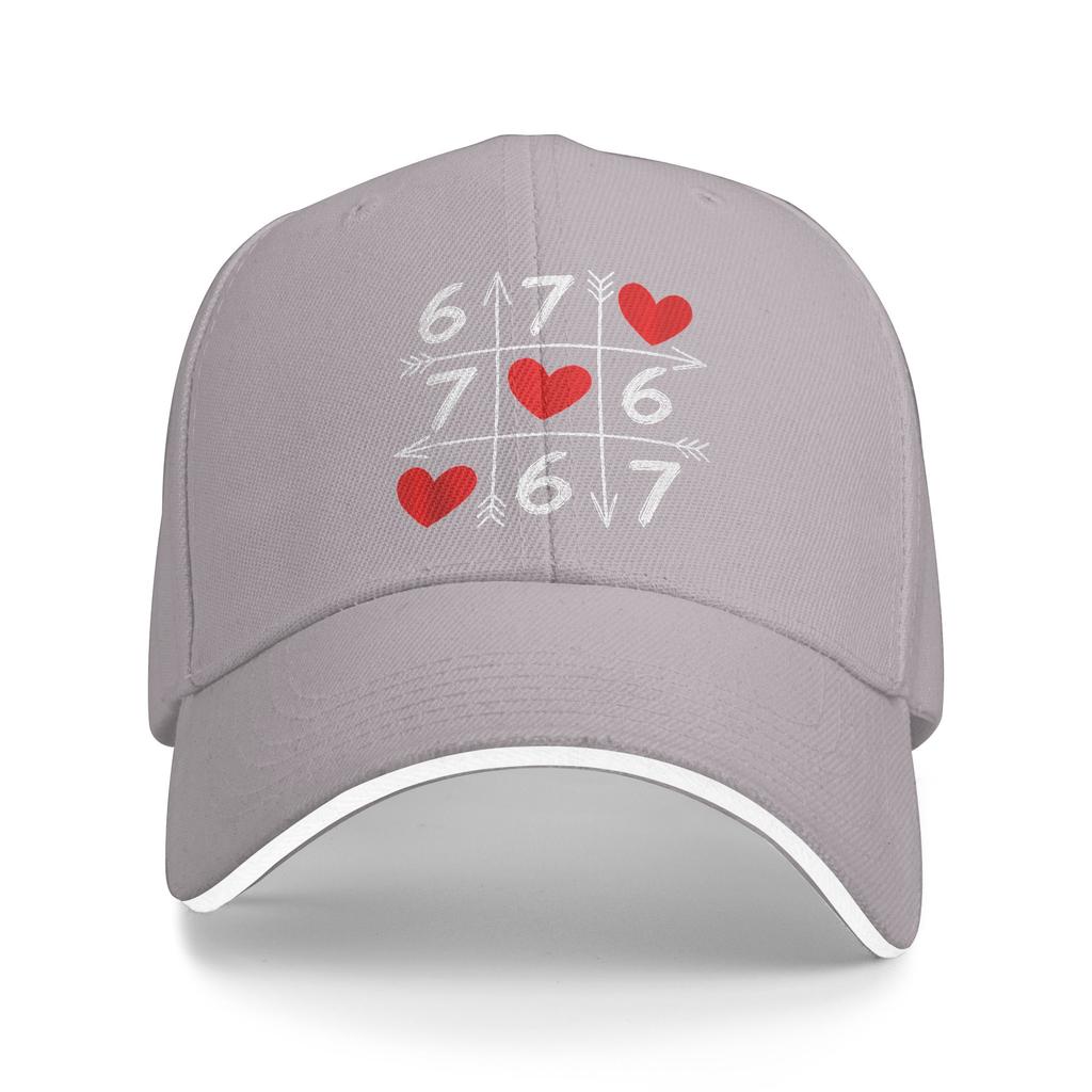 67 Six Seven Meme 6 7 Heart Valentines Day Baseball Cap Tennis Skate Hot Sale Hip Hop Hats Men Casual Design Baseball Caps