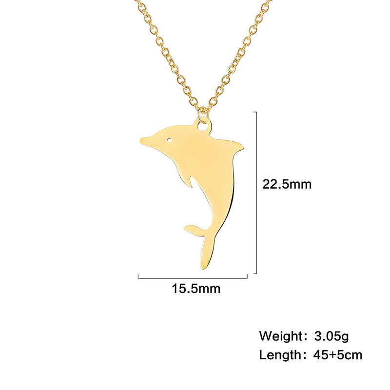 Cute Dolphin Whale Octopus Pendant Necklaces for Women Stainless Steel Marine Animals Charms Neck Chain Choker Fashion Jewelry