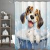 Cute Puppy Shower Curtain, Bathroom Decorative Shower Curtain, Waterproof Shower Curtain with Hooks