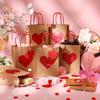 10pcs Gift Bag for wedding, kraft paper tote bags for Shopping, Valentine's Day Decor Supplies, birthday Party Bag, graduation, jewelry packaing