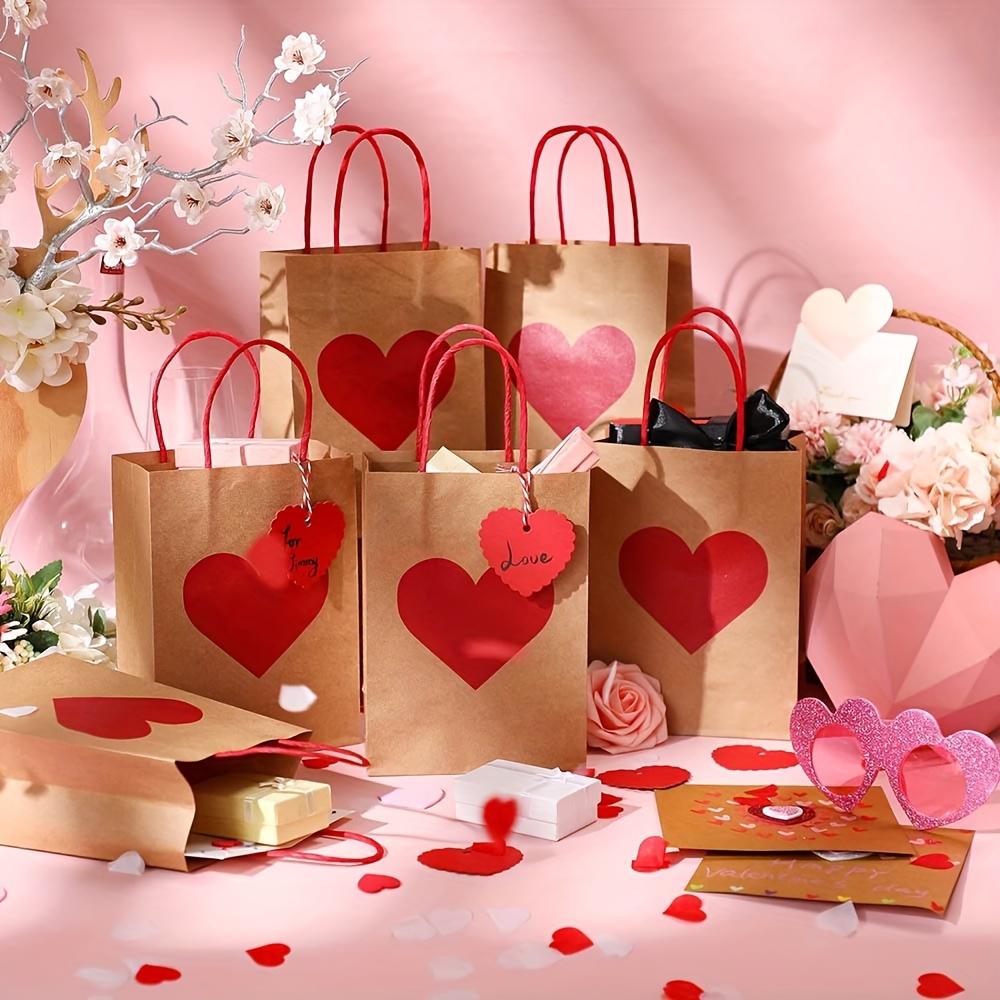 10pcs Gift Bag for wedding, kraft paper tote bags for Shopping, Valentine's Day Decor Supplies, birthday Party Bag, graduation, jewelry packaing