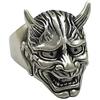Trendy Fashion Hip-hop Black Warrior Hannya Mask Ring Men's Versatile Jewelry