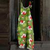 Women's Casual Loose Jumpsuit Christmas Print Wide Leg Jumpsuit Sleeveless With Pockets