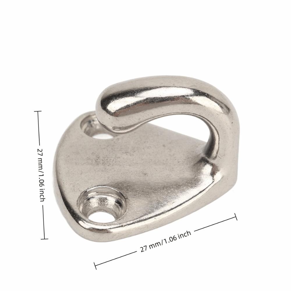 10 Pcs Silver Marine Grade Hook 316 Stainless Steel Pad Eye Hook  Marine Environment