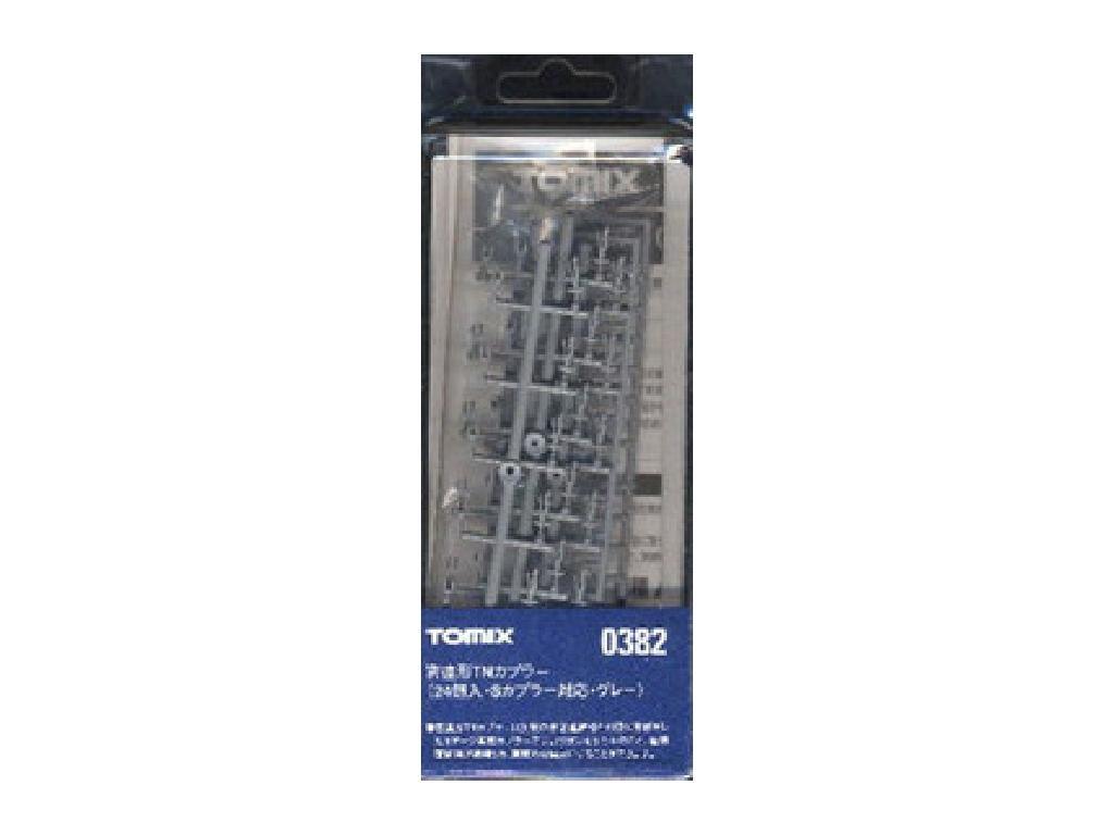 TOMYTEC TOMIX N Gauge Close-coupling TN Couplers, 24 Pieces, S Coupler Compatible, Gray, 0382, Model Railway Supplies