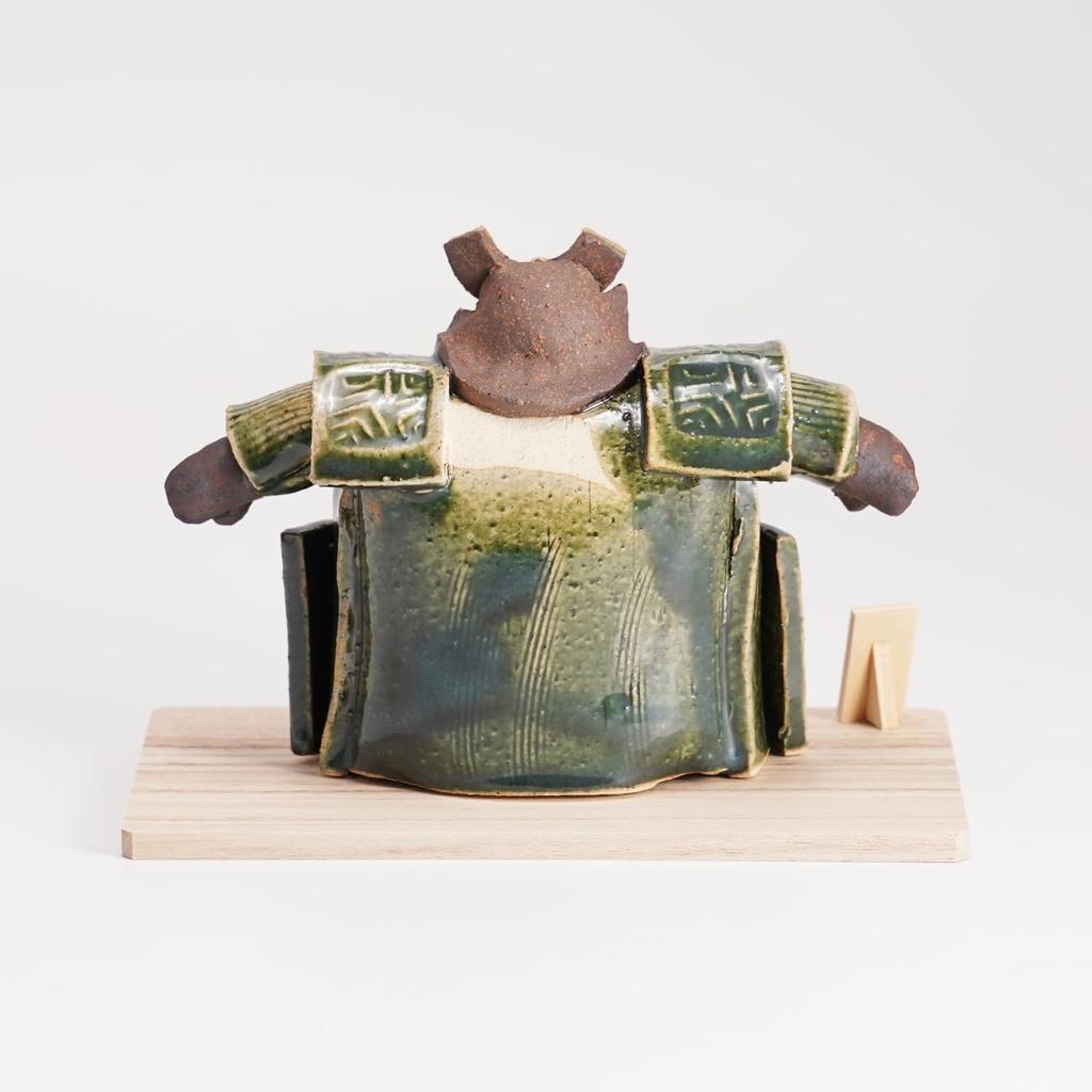 Fukubeya Mino Ware Oribe Samurai Ornament Compact May Doll Great As a Festival Gift Boy's