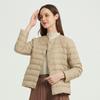 Women's Ultra-Light Convertible Down Jacket - 90% White Duck Down, Round/V-Neck, for Spring, Autumn, Winter