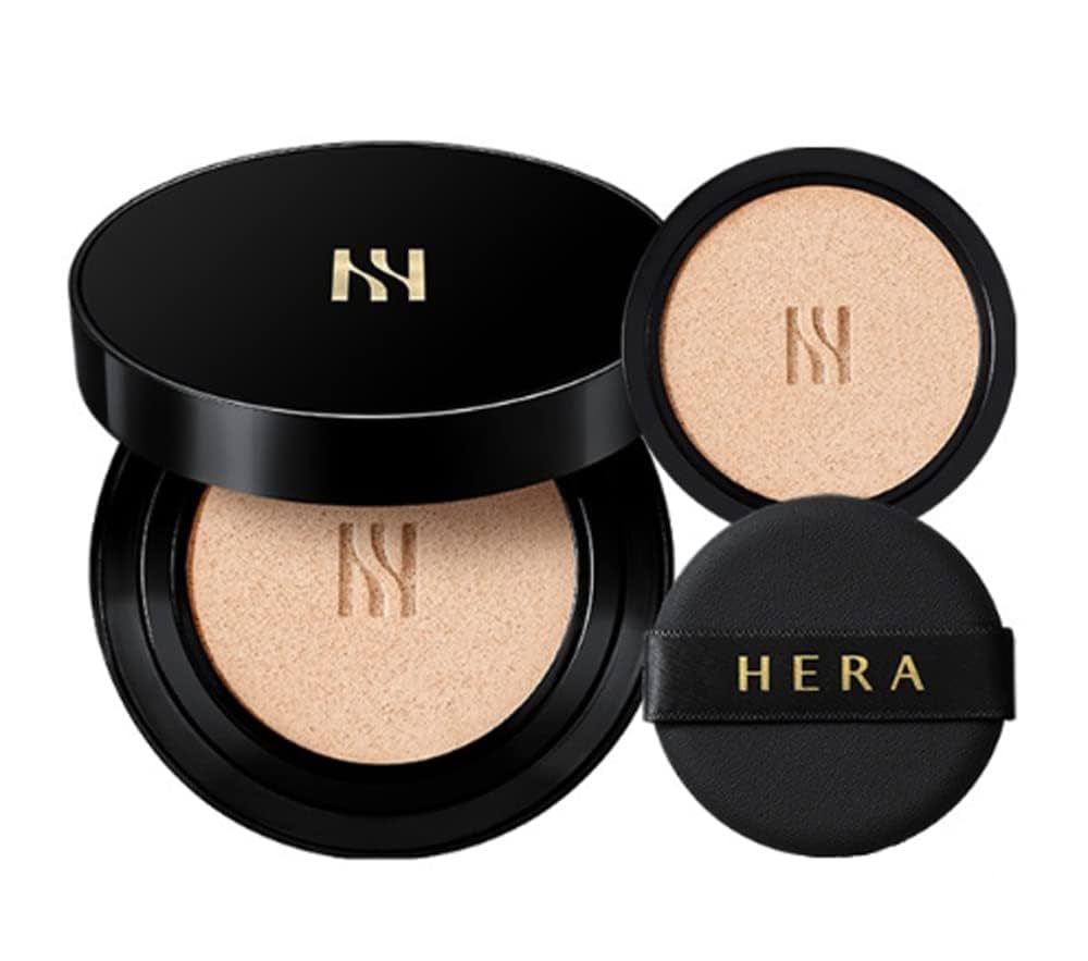 Black Cushion Foundation Duo 17C1 Petal Ivory SPF34/PA++15g+15g Refill Korean Luxe