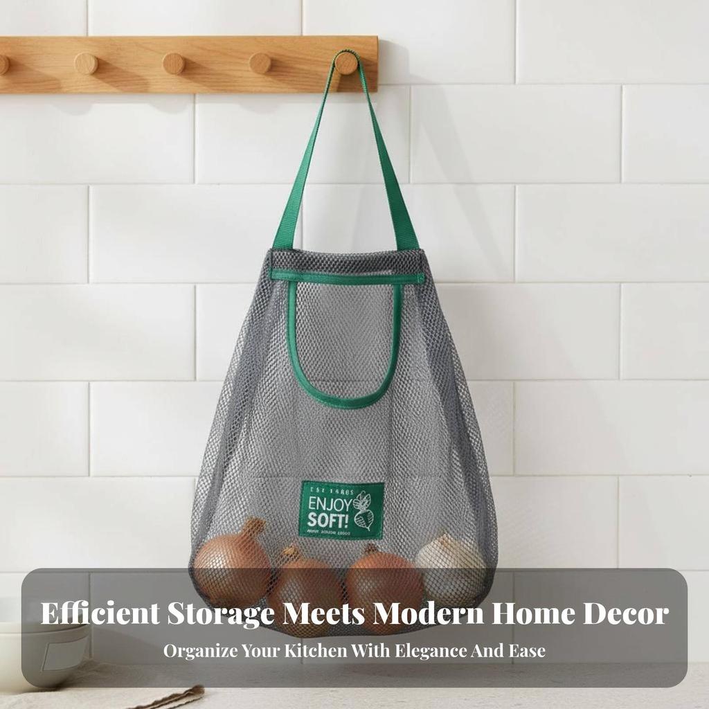 Kitchen Storage Basket Hanging Mesh Bag for Vegetables Onion Garlic Fruit