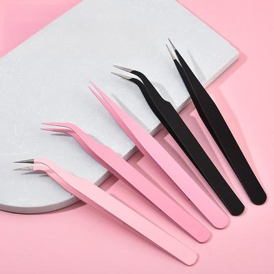 1 Stück Ellenbogen-Falsche-Wimpern-Pinzette Wimpernstylist Wimpernverlängerung Wimpernzange Farbe Ellenbogenklemme Handkonto-Werkzeug