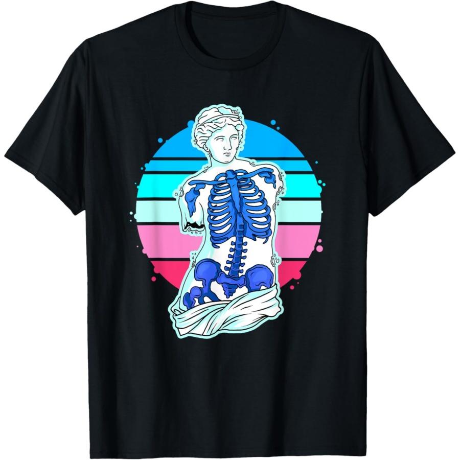 

Vintage Pastel Goth Sculpture Skeleton Greek Mythology Venus T-Shirt S