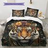 Vintage Animal  Pattern Bedding Quilt Set Quilt Cover Pillowcase Home Decoration  Gift (1 * Duvet Cover + 2 * Pillowcase, Without Core)
