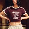 Adidas Originals Resort French Holiday Cotton Casual Sports Short Sleeve T-Shirt Women Tops KX0734