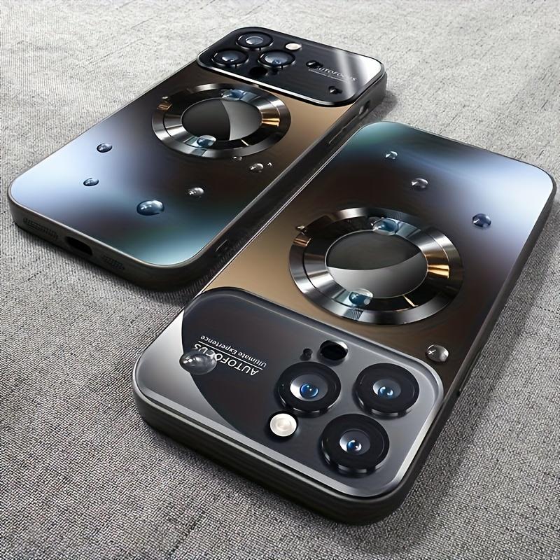 Carcasă iPhone din titan nouă 2025 pentru 16 15 14 Pro Max, carcasă magnetică mată de lux cu protector pentru lentila camerei, carcasă de telefon anti-zgârieturi cu încărcare wireless