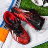 Youth Soccer Cleats Kids Boys Girls Low-Cut TF Rubber Sole Non-Slip Training Shoes With Hook-and-Loop