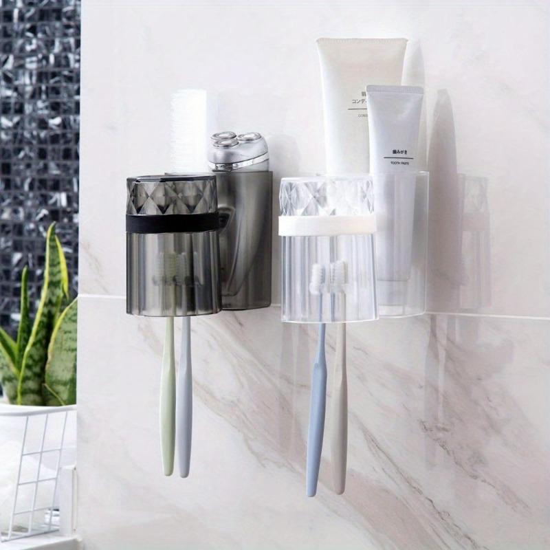 1pc Toothbrush Holder Rack with Cup Toothbrush Case Cover Facial Cleanser Toothpaste Holder
