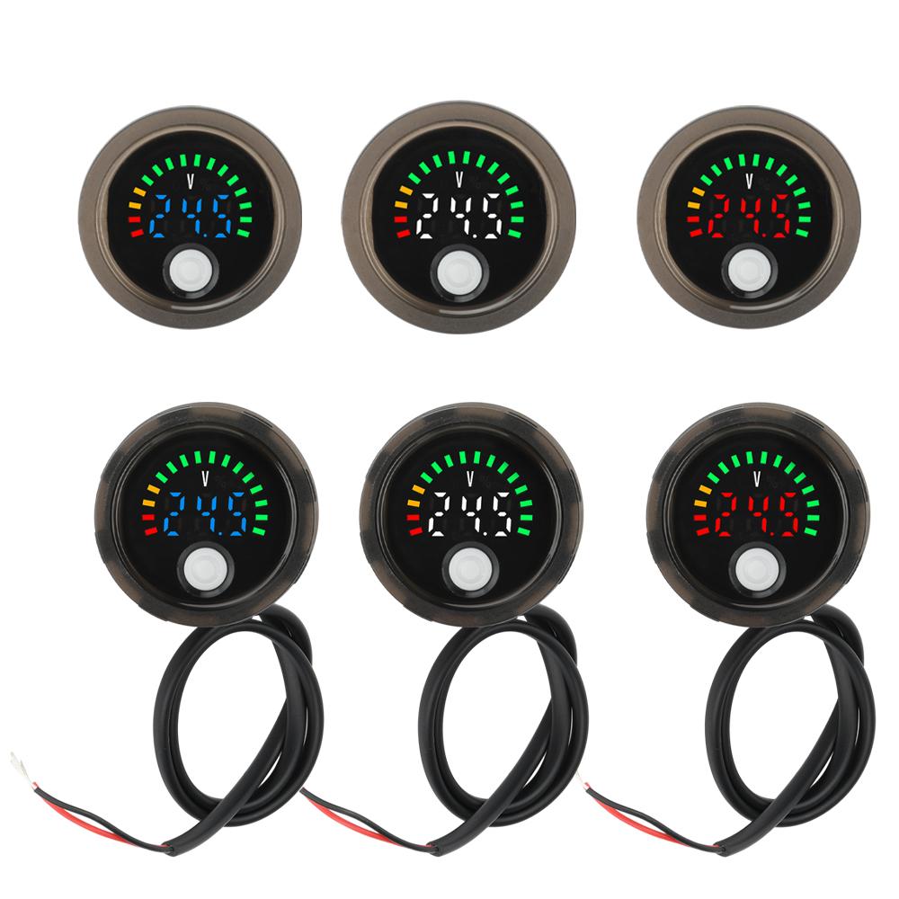 DC DC7-100V Mini LED Digital Voltmeter Waterproof Circular  Display Voltage Power Indicator Detector Tester Monitor