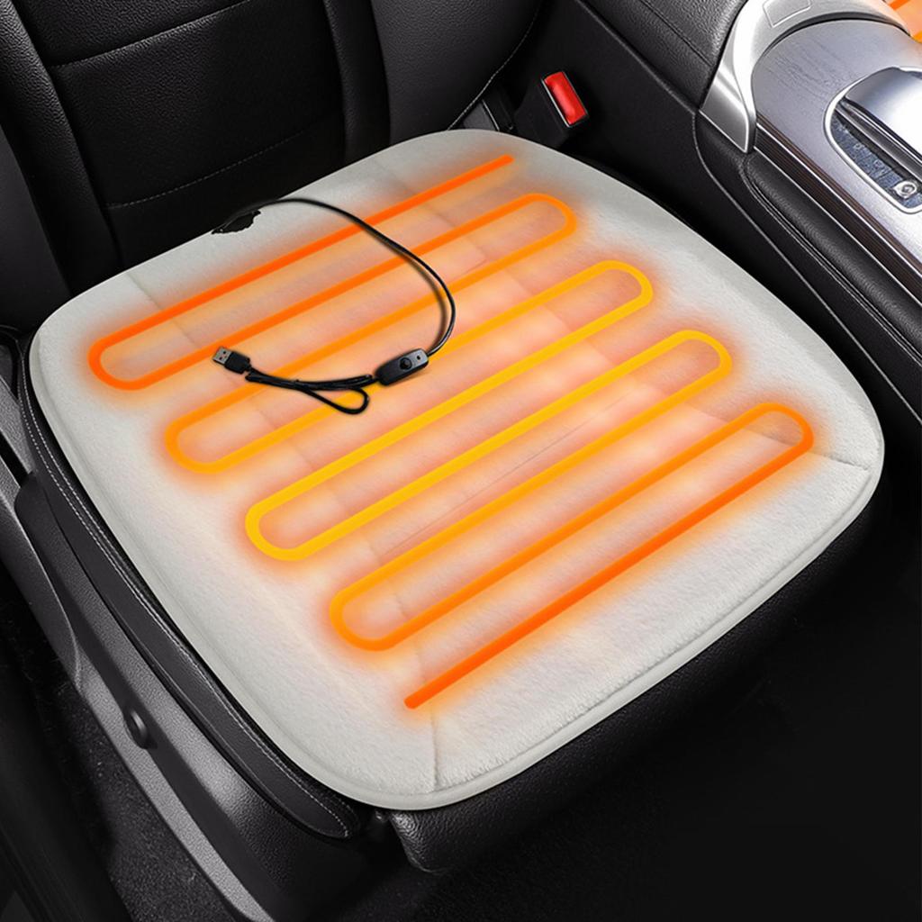 Heated Seat Covers 12V Electric USB Rechargeable Auto Accessory Heating Car Seat Cover For Winter Vehicle SUV Trucks Van Driving