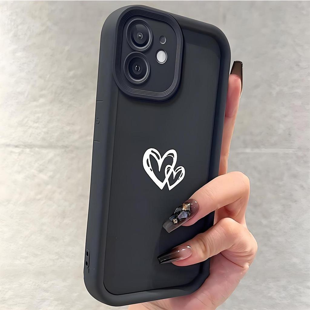 Heart Love Black Groove Sandstone Case for iPhone 15/16/17