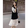 Elegant Ruffled Midi Print Dress