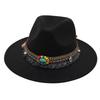 Ethnic Style Top Hat, Gem Decorated Jazz Hat, Men'S And Women'S Felt Hats, Mongolian Plush Hats, Fedora Hats Are Trendy