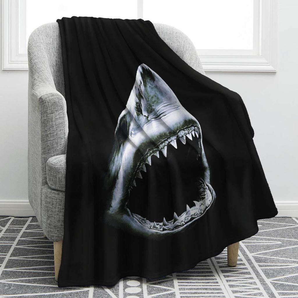 Marine animal cartoon animation digitalprinted polyester velvet flannel cover blanket Fleece soft sofa cover blankets for beds