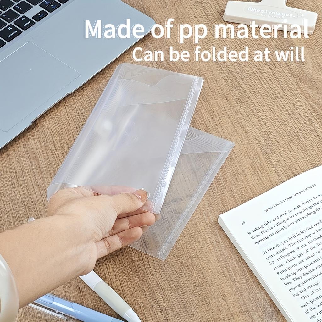 5/10pcs A5 Transparent File Folders - Snap Closure Waterproof Plastic Document Organizer for Home Office Travel,Paper Storage