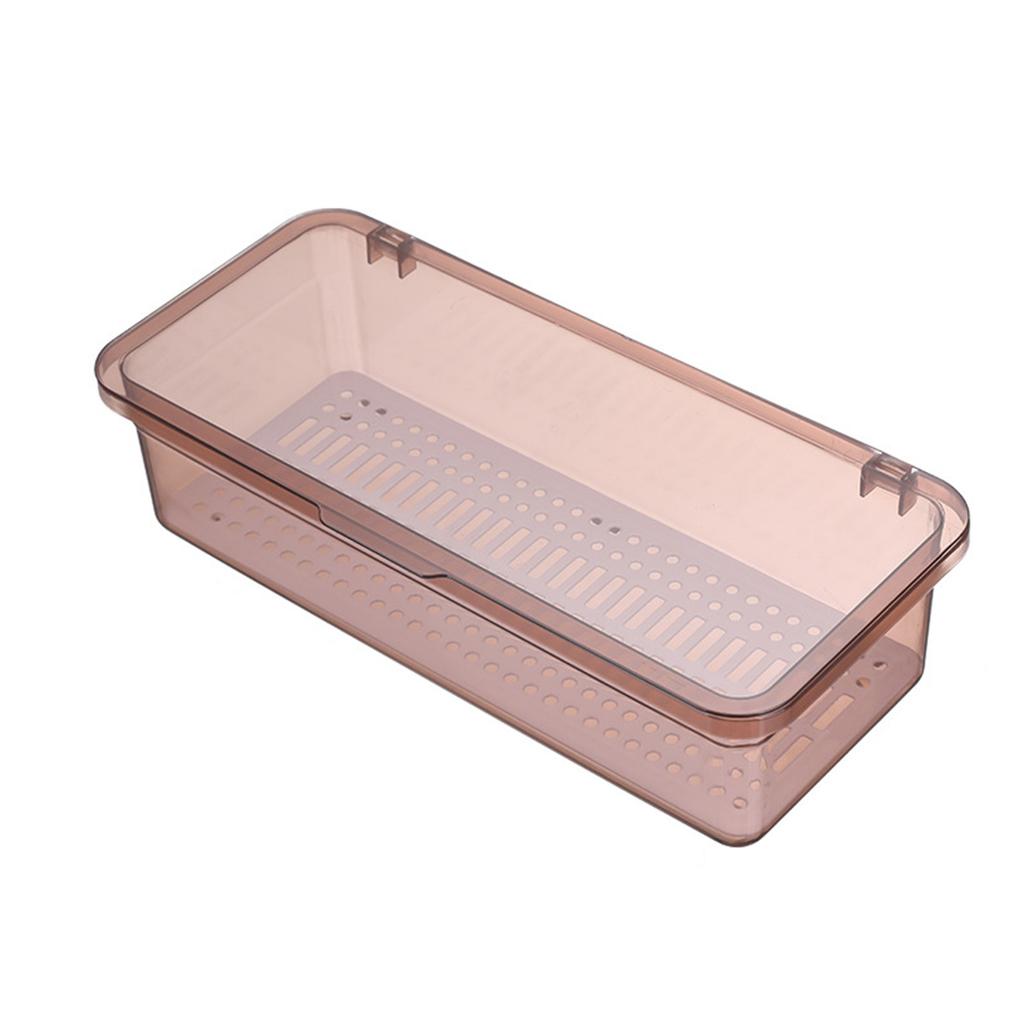 Besteckschale mit Deckel und Abtropfschale Staubdicht Transparent Modisch Silberbesteck Arbeitsplatten-Aufbewahrungsbehälter für die Küche