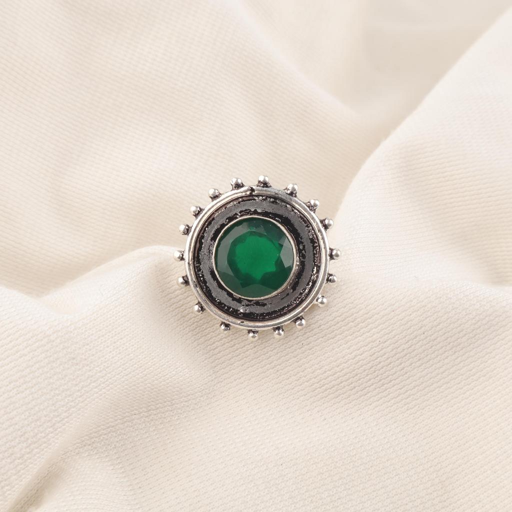 Green Onyx Gemstone Jewelry,  925 Solid Sterling Silver, Boho Onyx Ring Birthstone Jewelry, Gift For Wedding Jewelry