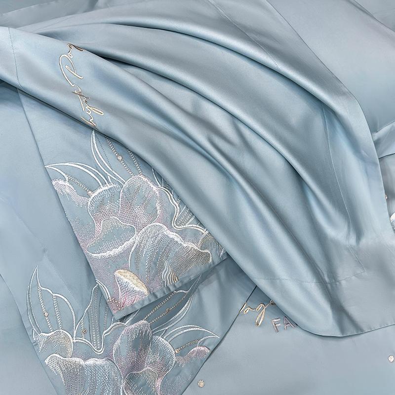 Svetanya 100s Egyptian Cotton Bedding Set embroidery Bed Linens Sheet Pillowcase Duvet Cover Set Underwear