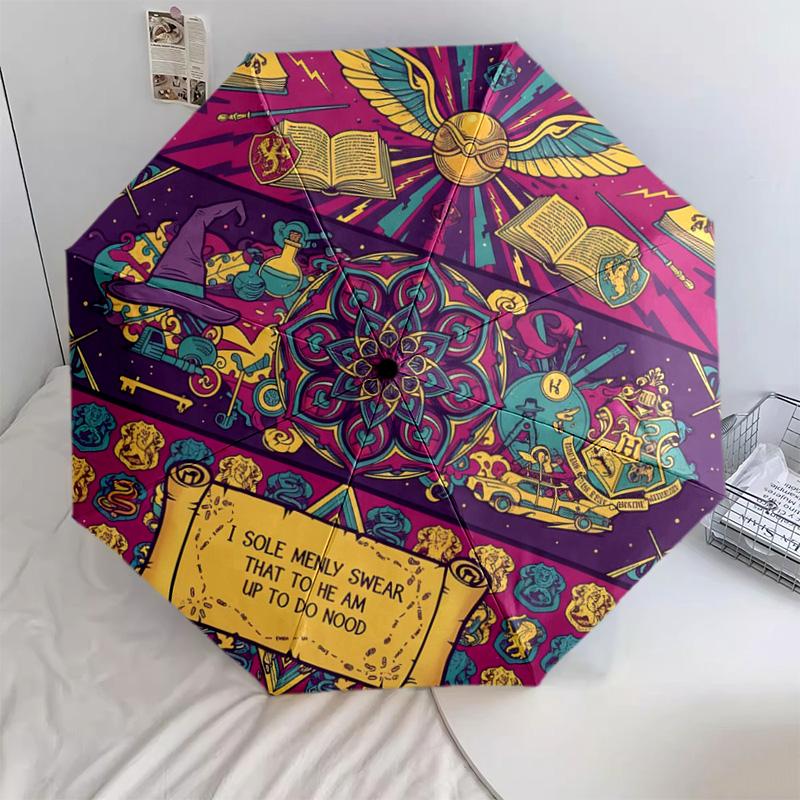 

1 PC Automatic Folding Umbrella - Cartoon Pattern, Portable & Foldable Design with 28 Ribs, Christmas Birthday Gifts