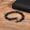 Punk Rock Chuky Chain Bracelets for Men Teens Boys, Stainless Steel Rectangle Links Chain Wristband New Jewelry