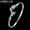 925 Sterling Silver Bracelets for Women Fine Cute Dolphin Bangle Adjustable Jewelry