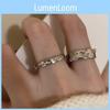 Geometric Copper Zirconia Ring For Women Stylish Ins Trendy Couple Band Unique Design