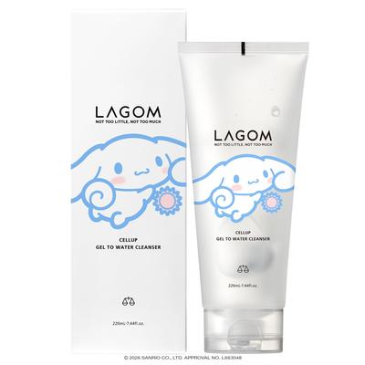 LAGOM ג'ל-למים מסיר איפור (עיצוב קינמנורול במהדורה מוגבלת) תכשיר ניקוי פנים בוקר, 220 מ"ל, מוצר יפני מקורי