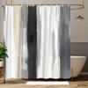 Modern Abstract Shower Curtain Gray White Beige Painted Stripes, Minimalist Art Bath Curtain For Elegant Bathroom And Home Decor