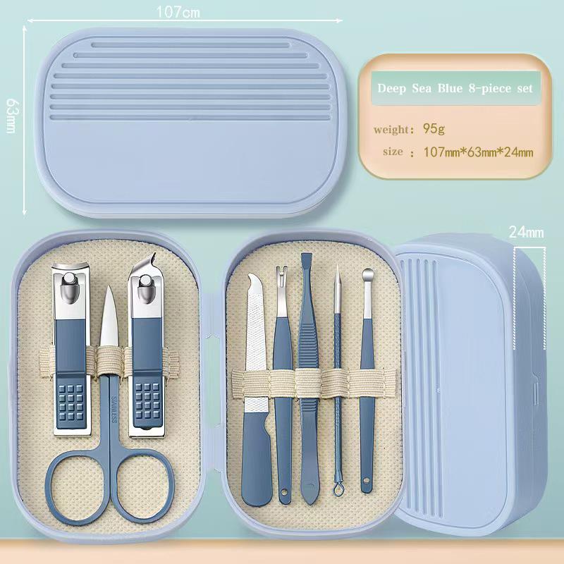 Luxury Beauty Nail Clipper Set 14-Piece Carbon Steel Durable Portable Manicure Tools Custom Logo Plastic Box for Women Nail Art