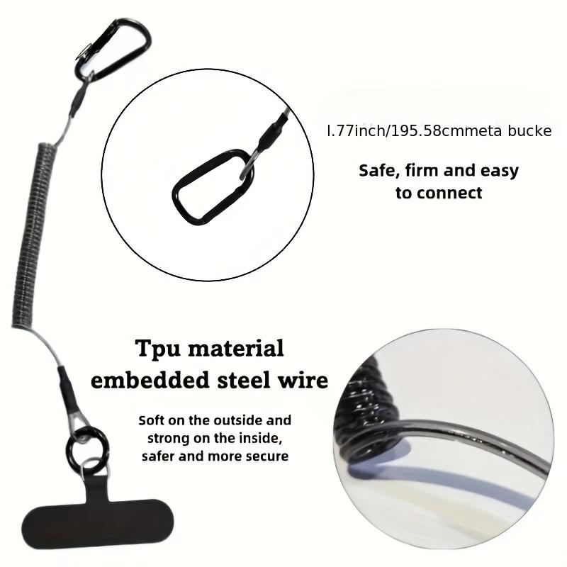 Adjustable Anti-Fall Phone Neck Strap with Steel Cable, Universal Anti-Loss Lanyard for iPhone Android & Outdoor Activities