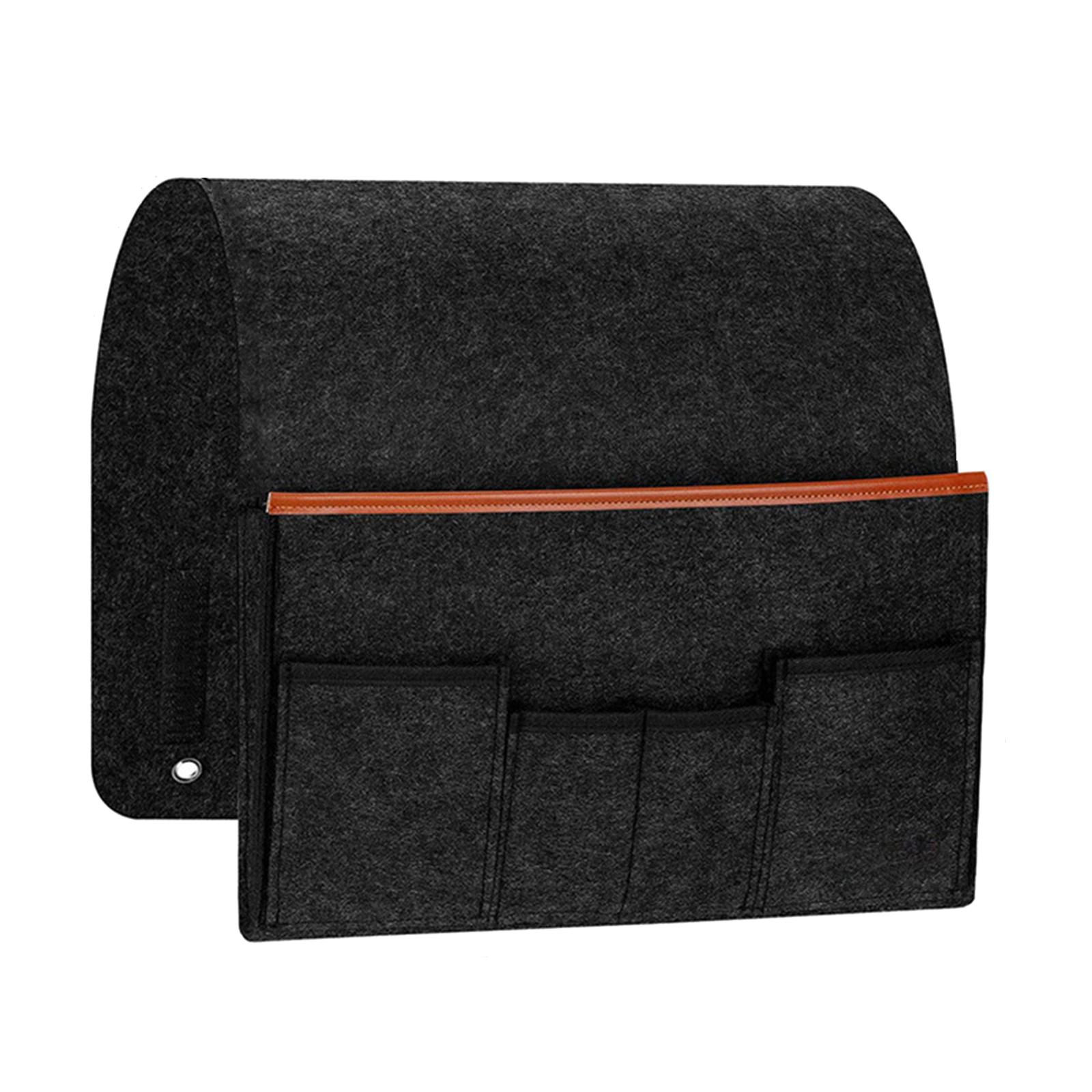 Felt Bedside Storage Bag Bed Desk Hanging Bag Sofa TV Remote Control Hanging Case Couch Storage Organizer Bed Holder Pockets чёрный