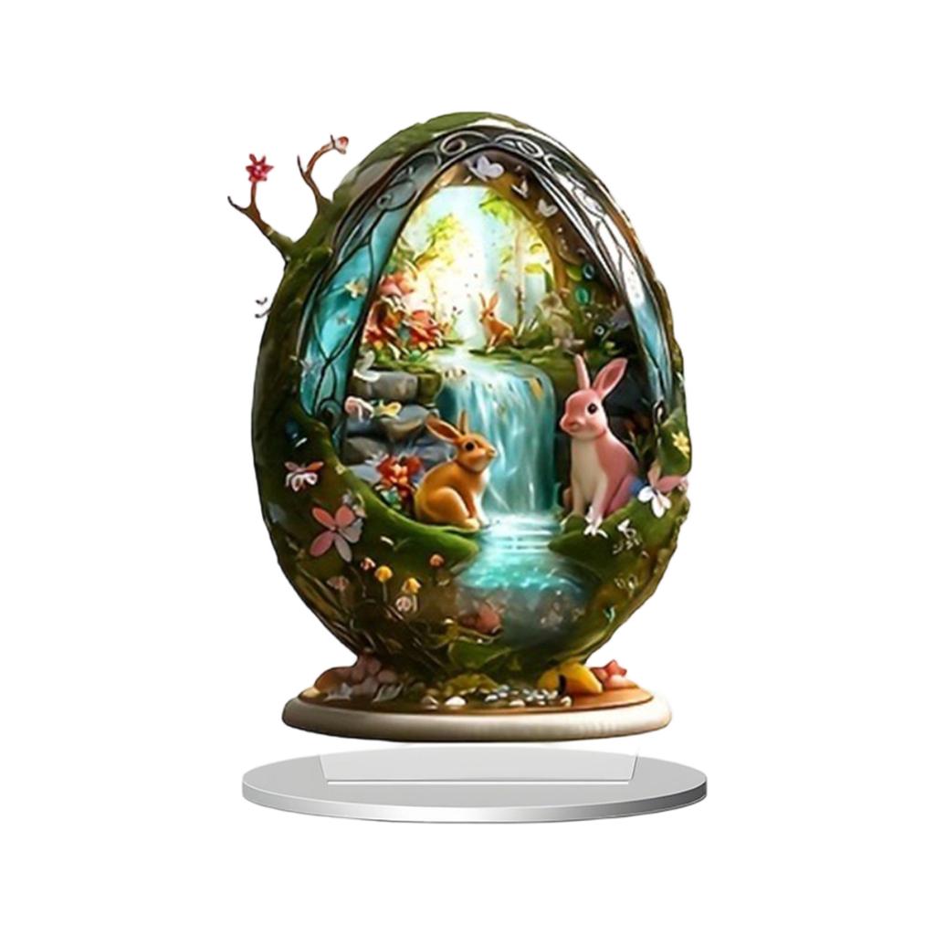 2D Easter Bunny Easter Egg Acrylic Ornament Home Decor
