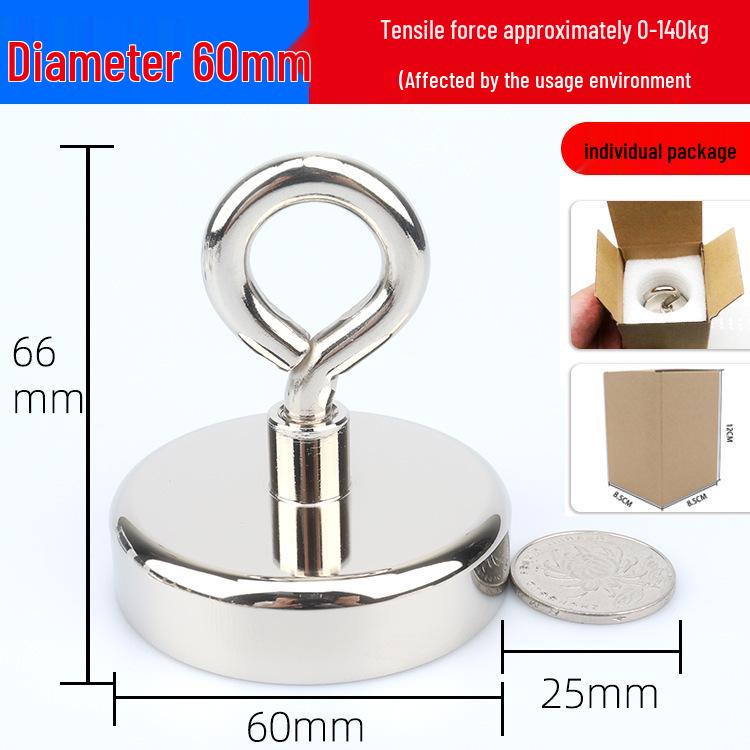 Strong No-Drill Round Magnetic Eyelet Hook with Powerful Suction