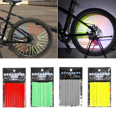 12 Stücke Fahrrad Speichen Skins Wraps Nacht Reiten Universal Einfach zu Installieren Straße Mountainbike Bunte Rad Dekoration Reflektoren