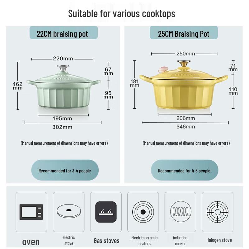 Buydeem Enamel Cast Iron Pot